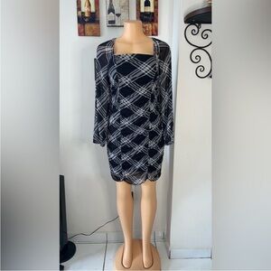 NWT almost famous plaid fitted dress w/b size XL